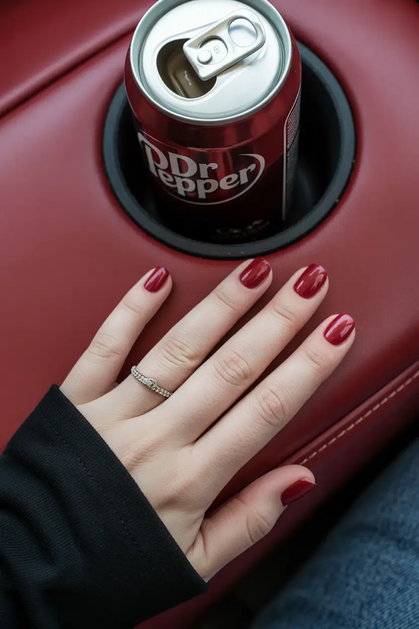 Fall Square Nails 2025 Candy Apple Red for Everyday Glam