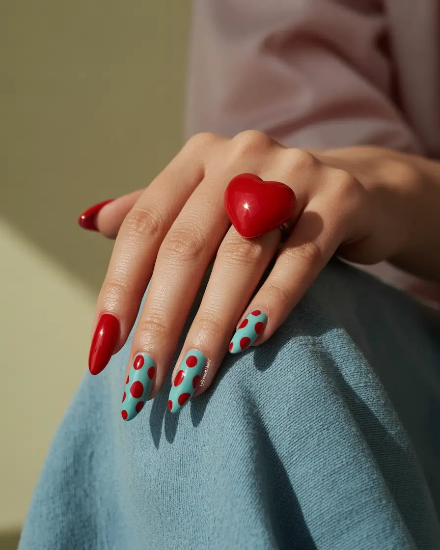 Fall Stiletto Nails 2025 Cherry Pop with a Playful Twist