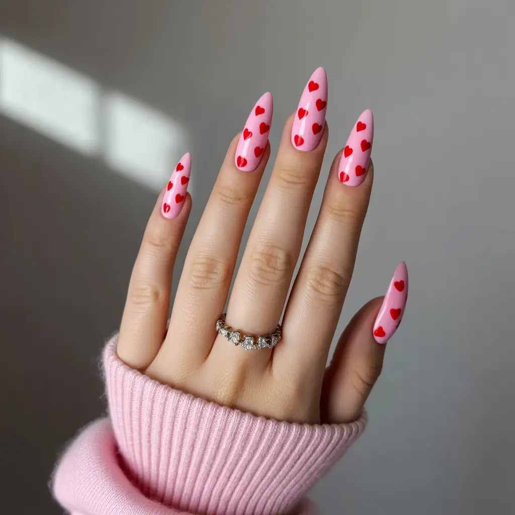 Fall Stiletto Nails 2025 Pink Crush Meets Heartbeat Red