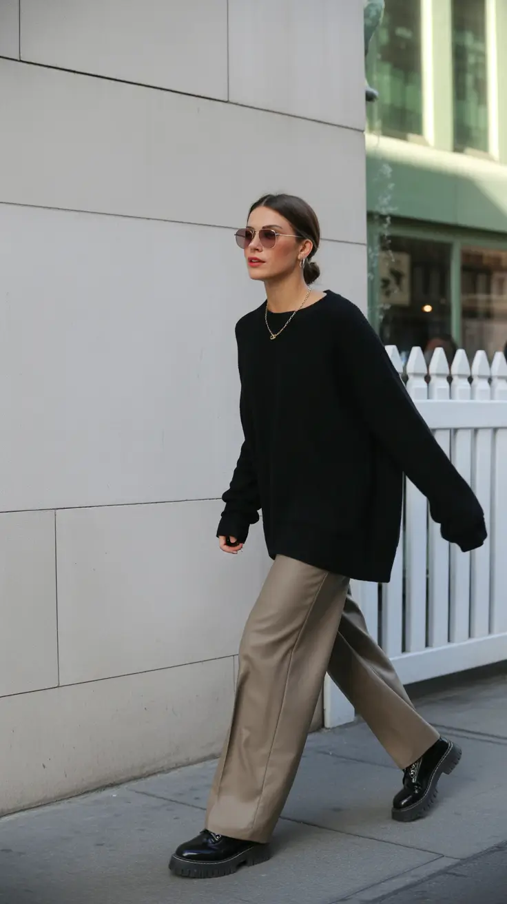 fall sweater outfits Effortlessly Oversized in City Neutrals