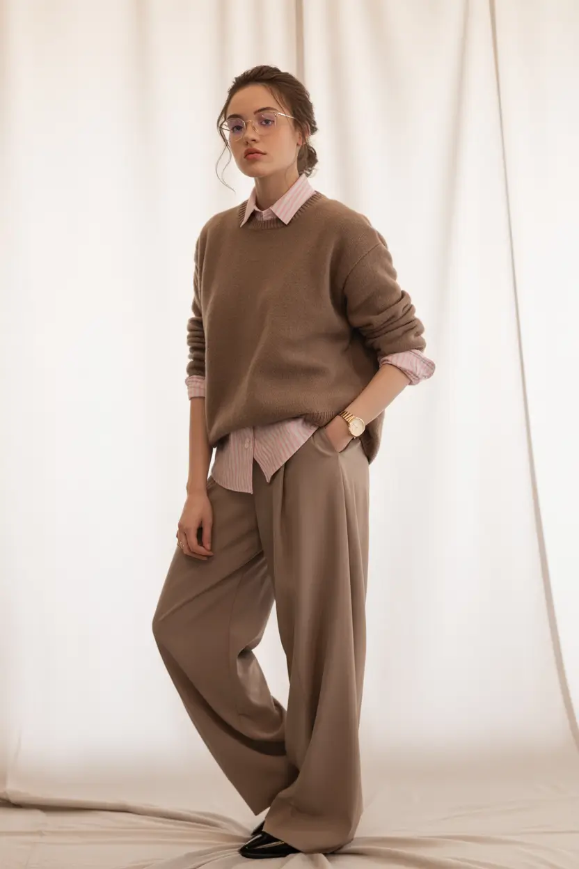 fall sweater outfits Muted Layers with Elevated Neutrals