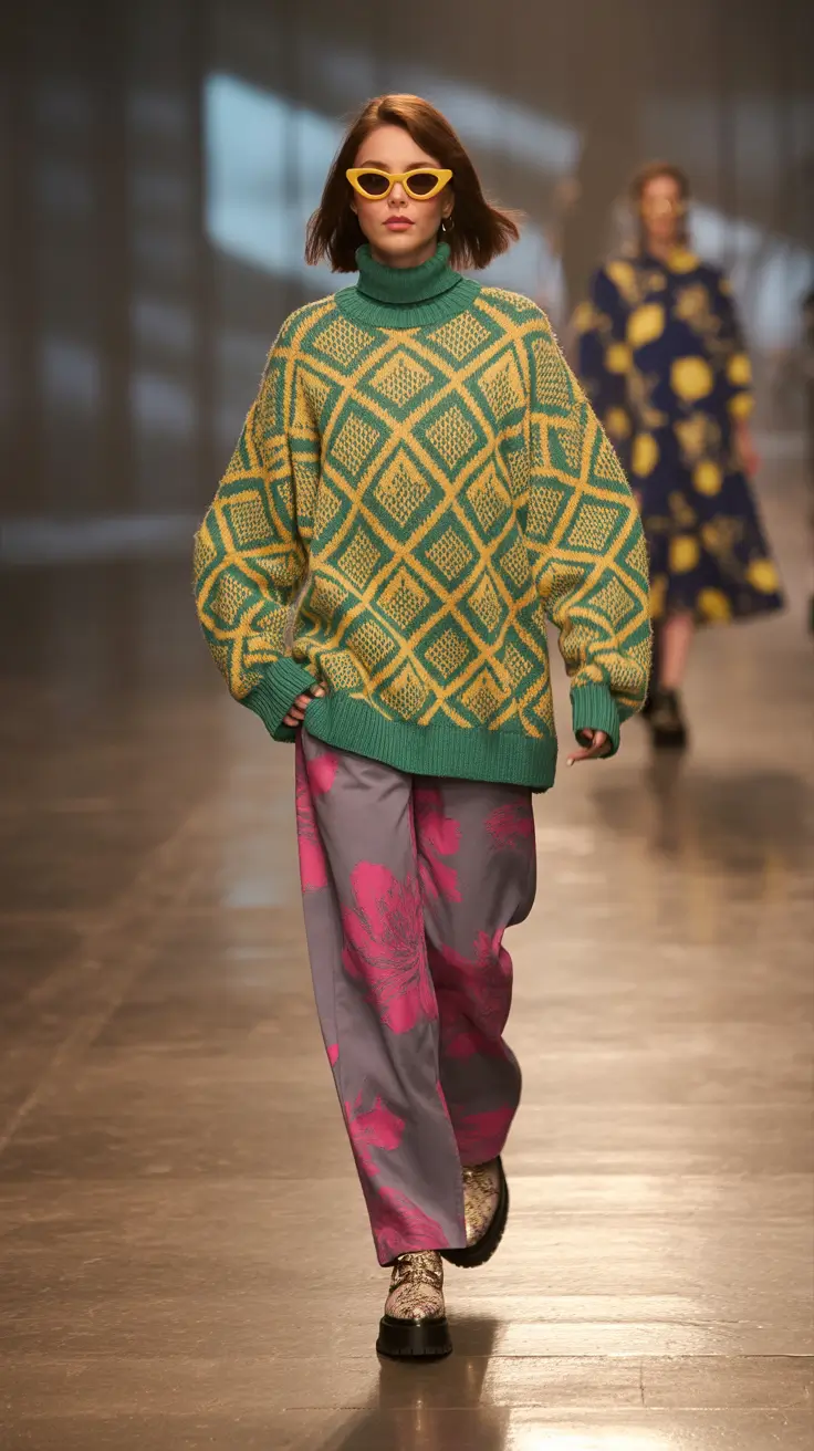 fall sweater outfits Color Clash Queen in Bold Knits