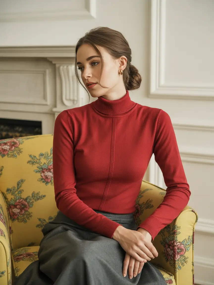 fall sweater outfits Modern Victorian in Crimson Elegance