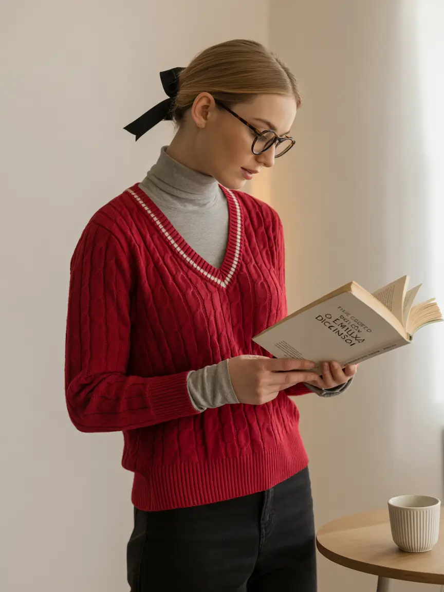 fall sweater outfits Academic Layering with a Preppy Heart