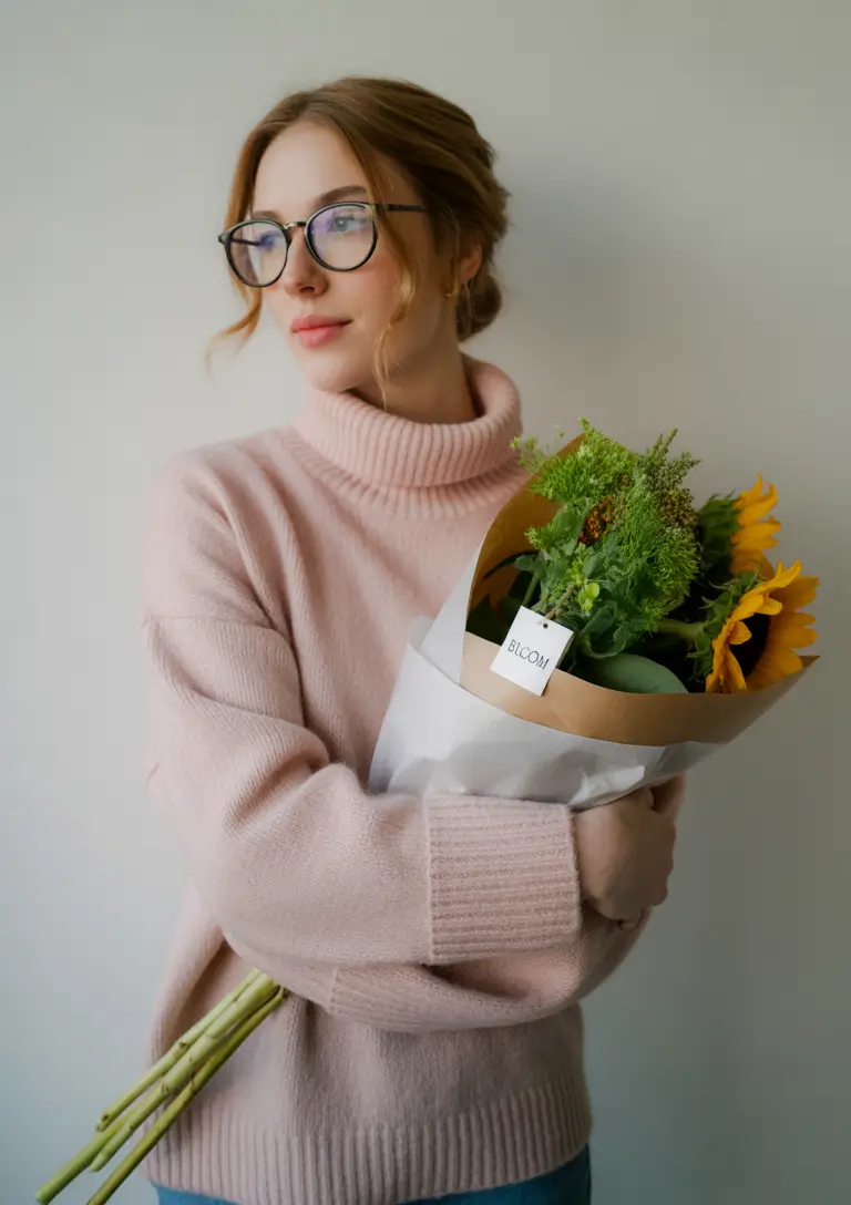 fall sweater outfits Blush Pink Softness with Sweet Simplicity