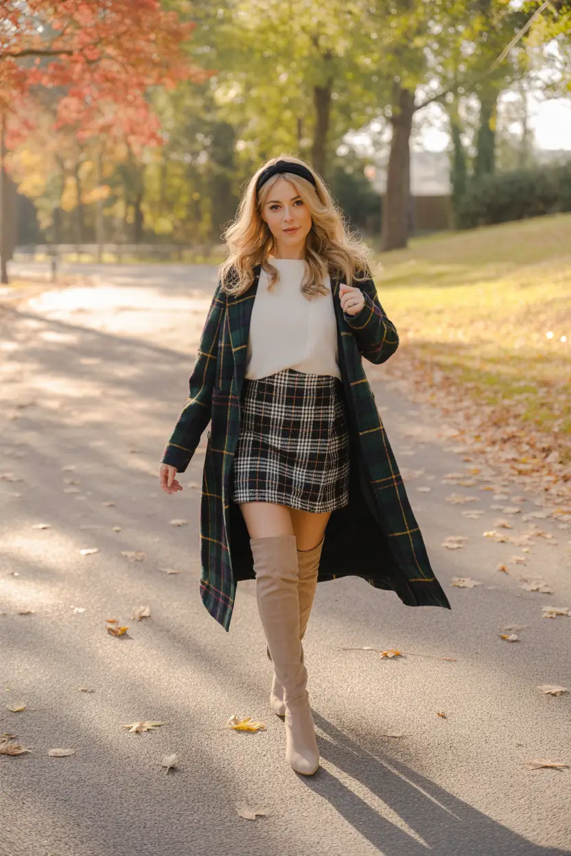 fall winter outfits Tweed, Thigh-Highs, and Classic Academia