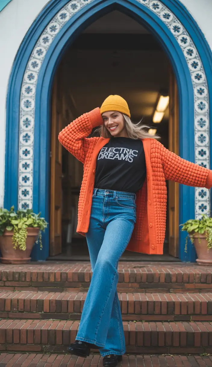 fall winter outfits Electric Nostalgia with Modern Comfort
