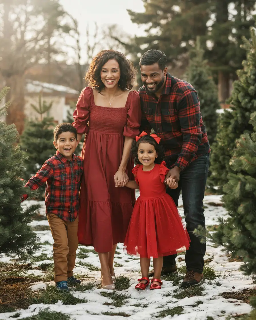 fall-family-photo-outfits-2025-Festive-Red-with-a-Woodland-Spin