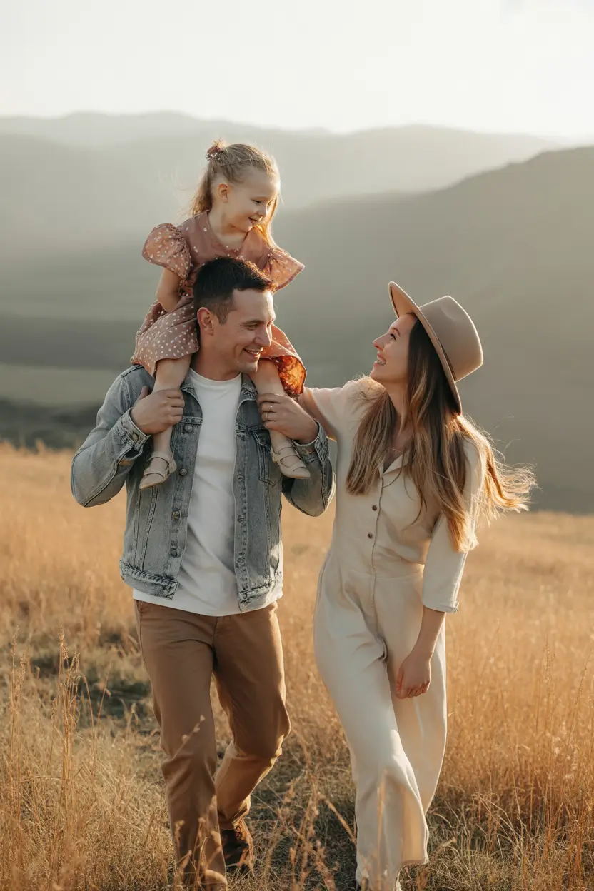 fall family photo outfits Western Charm with Denim and Cream