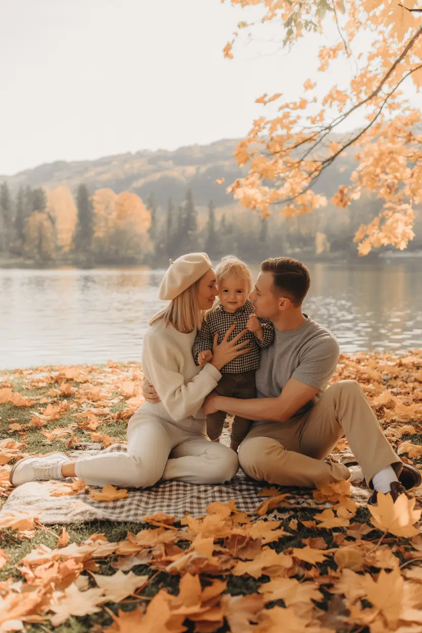 fall family photo outfits Parisian-Inspired Picnic Chic