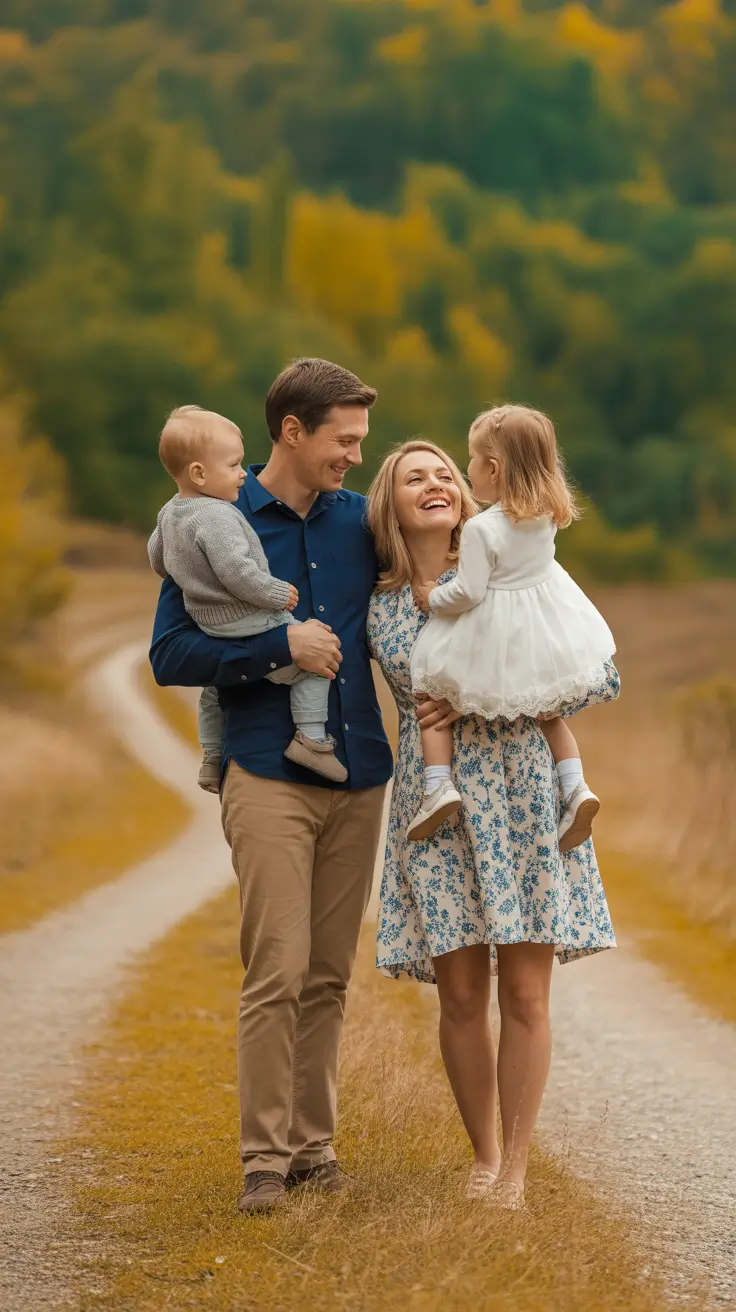 fall-family-photo-outfits-2025-Romantic-Florals-&-Roadside-Charm