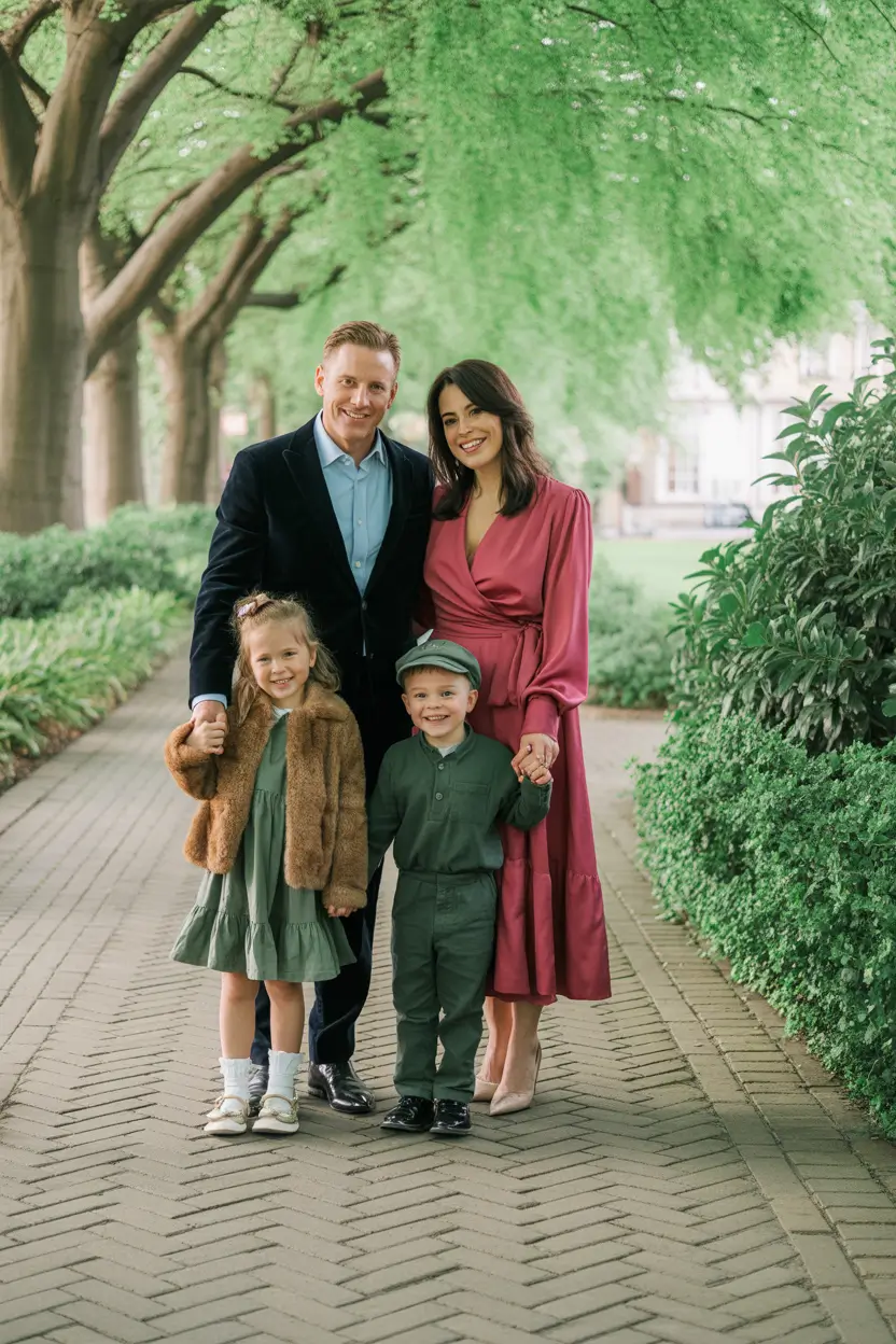 fall-family-photo-outfits-2025-Unexpected-Jewel-Tones-in-the-Garden
