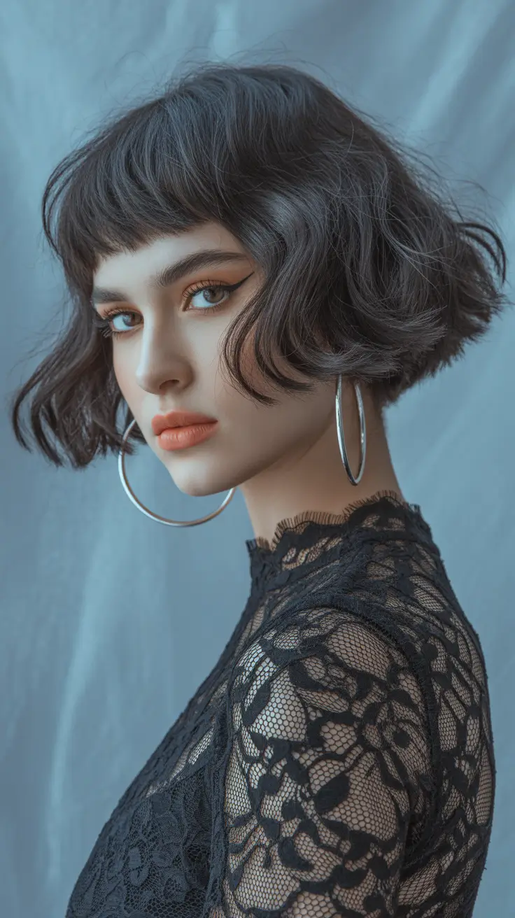 Fall bob haircut Messy French Twist Bob