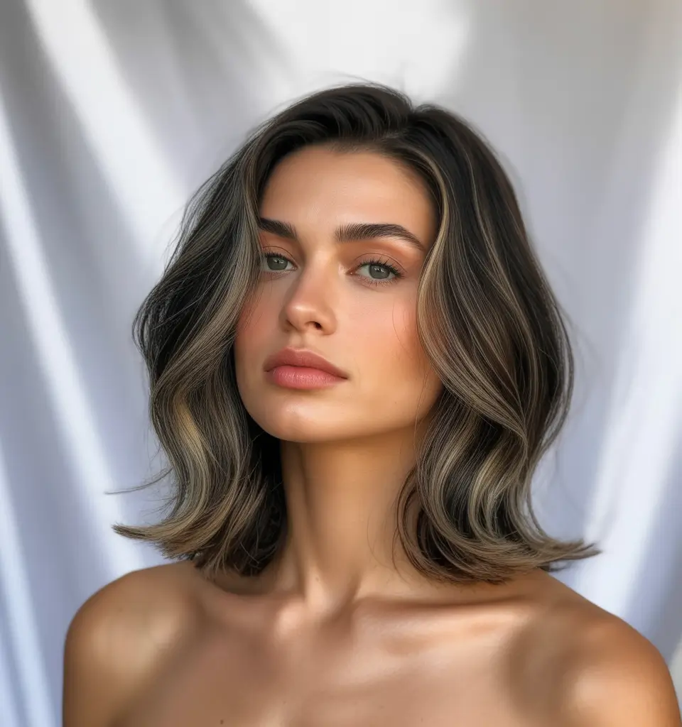 Fall bob haircut Face-Framing Ash Brunette with Lush Volume