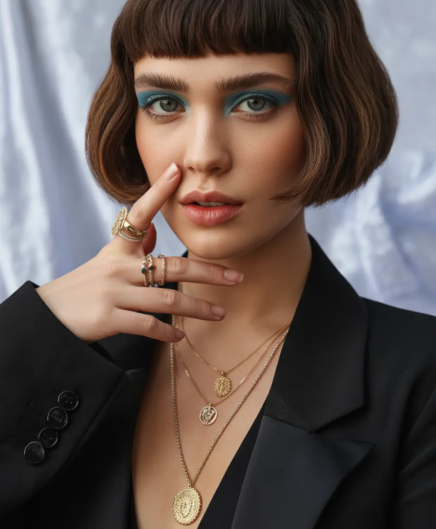 Fall bob haircut French Girl Bob with Graphic Fringe
