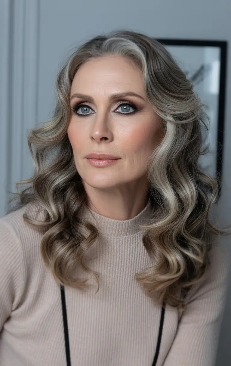 Fall hair color for women over 40+Smoky Silver with Luxe Dimension