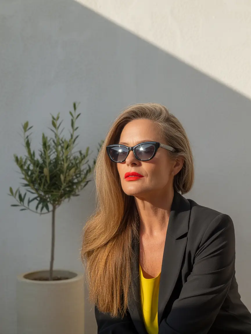 Fall hair color for women over 40+Golden Sunkiss on Straight Layers