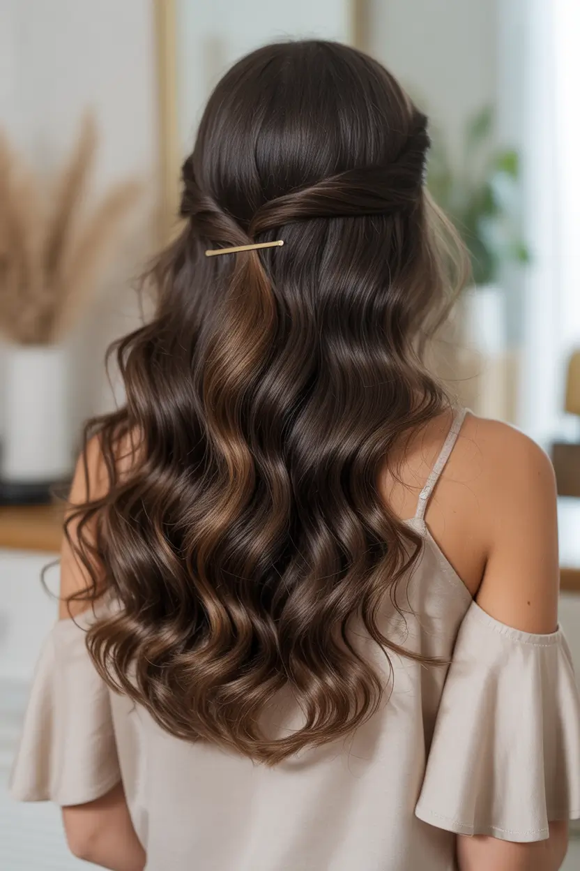 Fall hair color for women over 40 Molten Chocolate Gloss with Sculpted Waves
