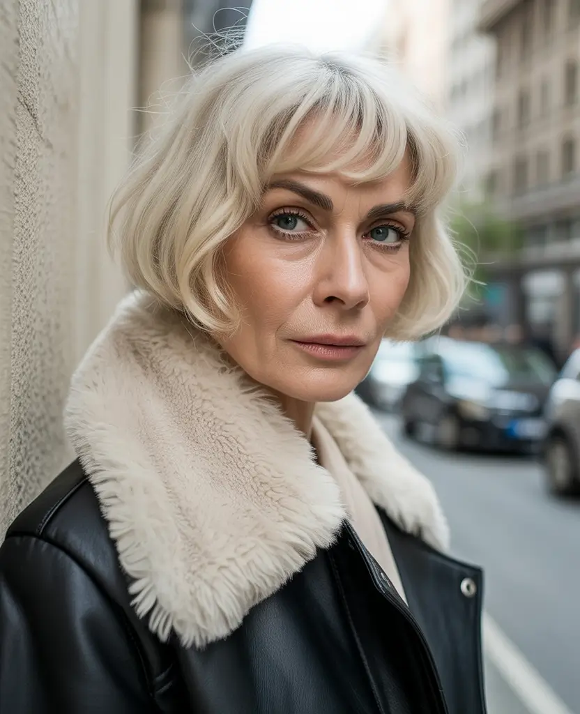 Fall haircuts for women over 60 - Parisian Chic Short Bob With Fringe