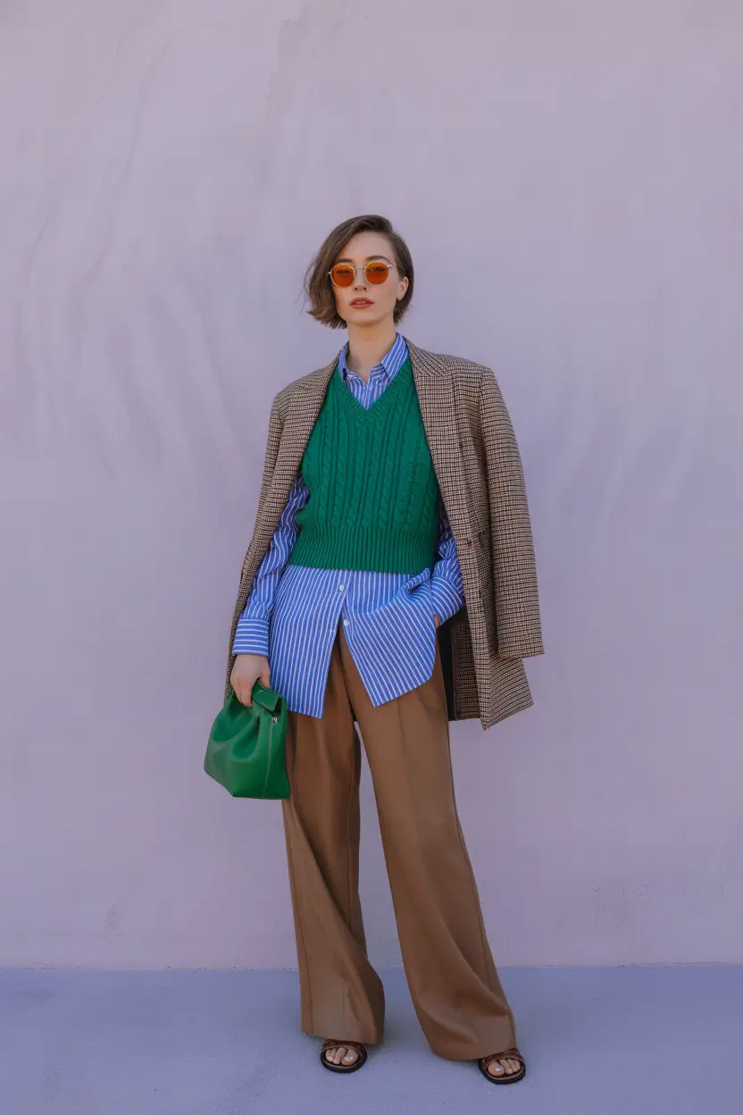 Layering outfits for Chilly Fall 2025+Collegiate Layers With a Color Pop