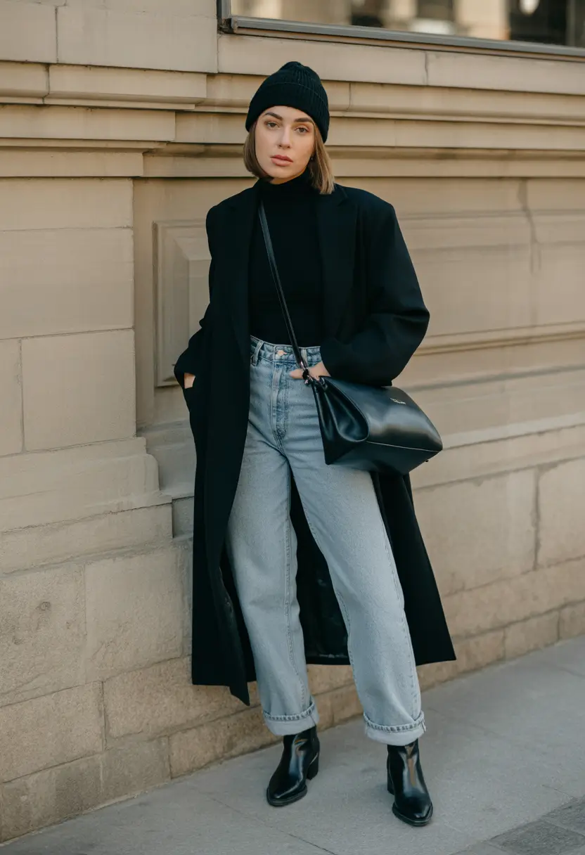 Layering for fall outfits Monochrome Cool for Transitional Weather