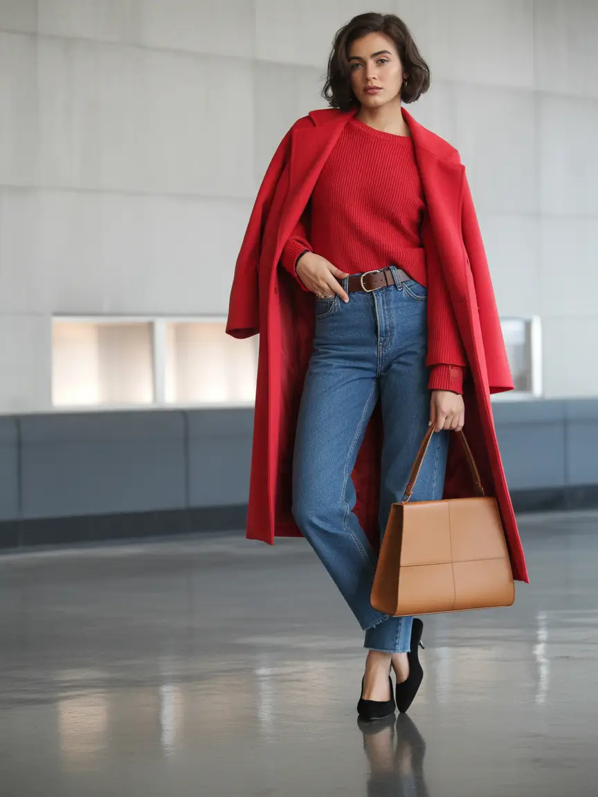 Layering outfits for Chilly Fall 2025+High-Impact Red for Classic Fall Drama