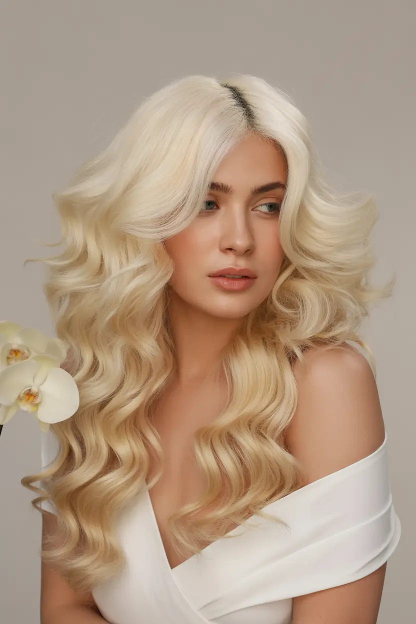 Fall hair color for blondes Old Hollywood Creamy Blonde Waves