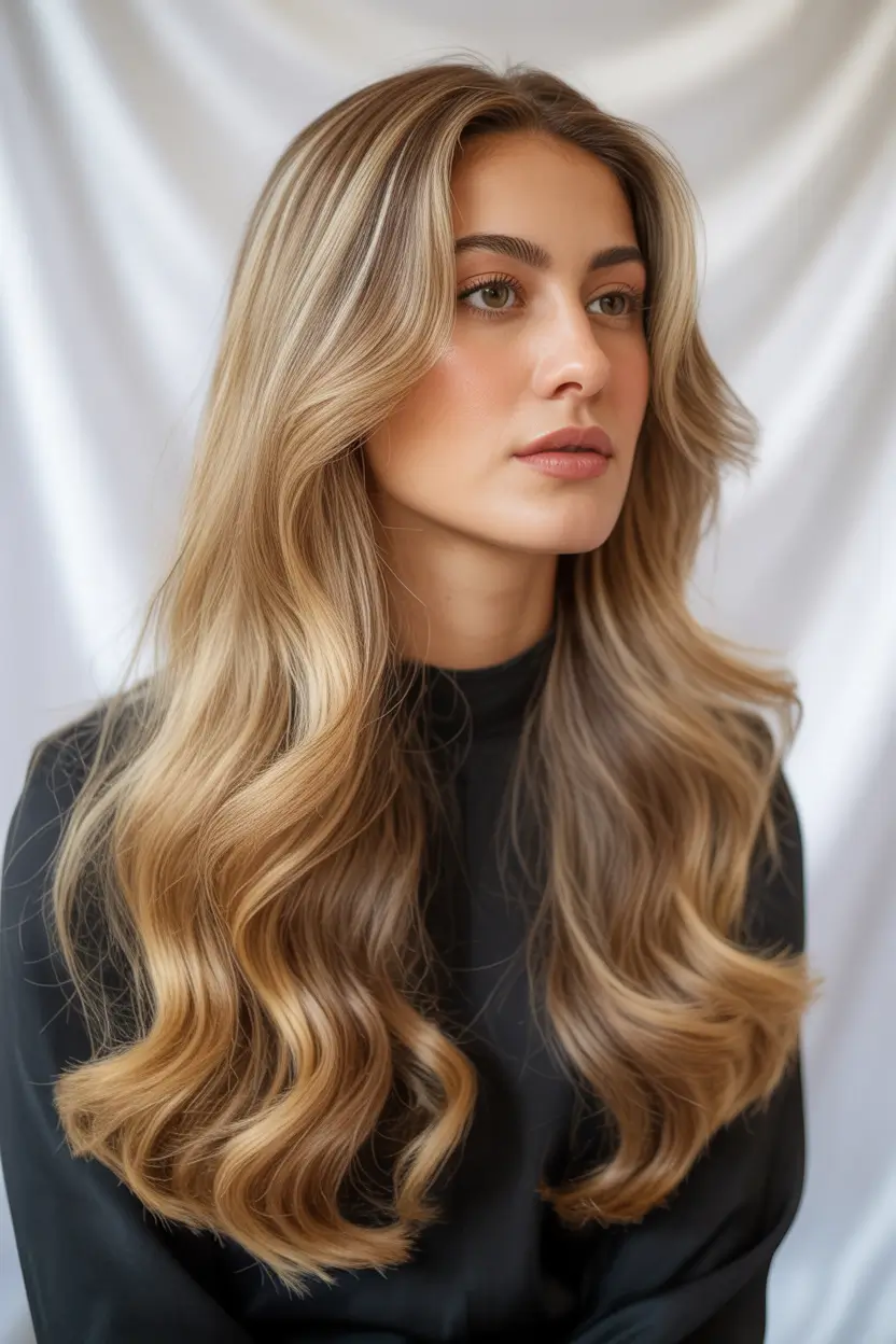 Caramel balayage ombre Rooted Ash Caramel Balayage With Sleek Ends