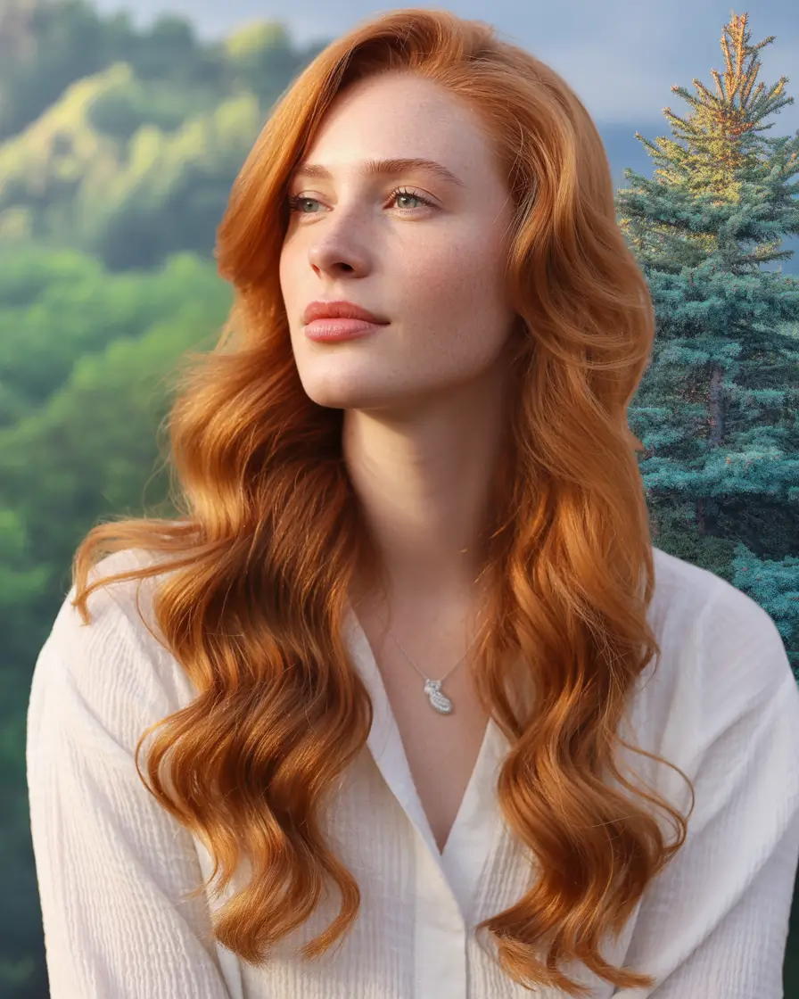 Fall red hair color Golden Auburn Waterfall