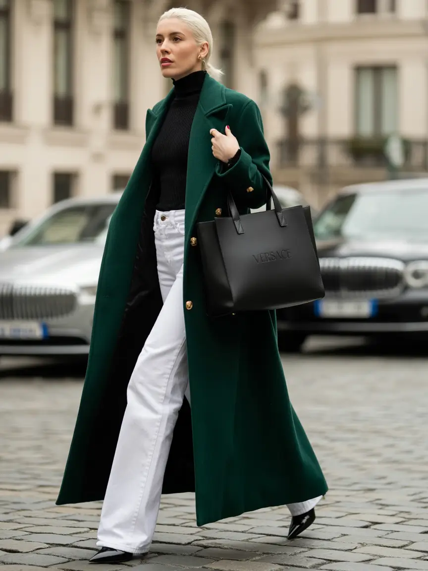 fall fashion outfits Street Royalty in Emerald and White
