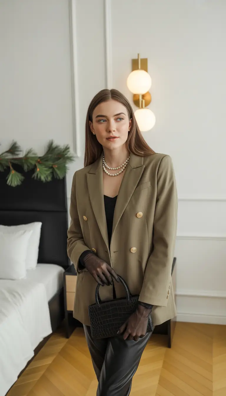 fall fashion outfits Pearls, Power Blazers & A Soft Luxe Mood