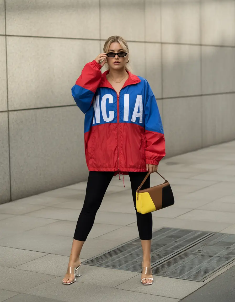 new fall style Sporty Pop Windbreaker Vibes