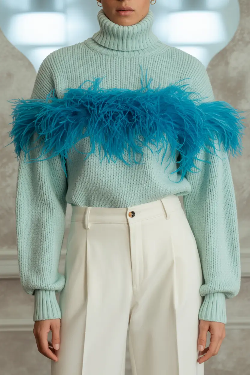 new fall style Feathered Frost: Luxe Knitwear Gets a Wild Twist