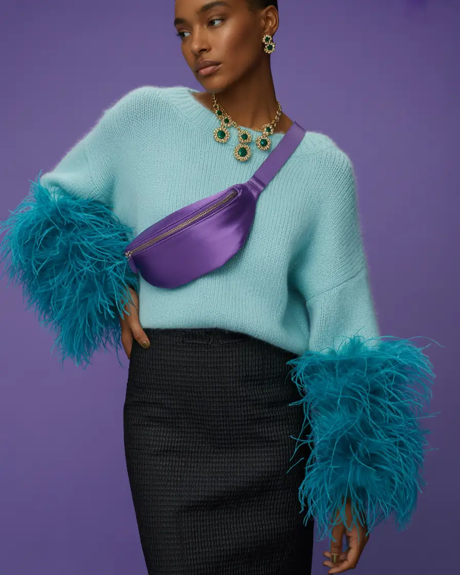 new fall style Street Royalty: The Unexpected Glam of Feathers + Knit