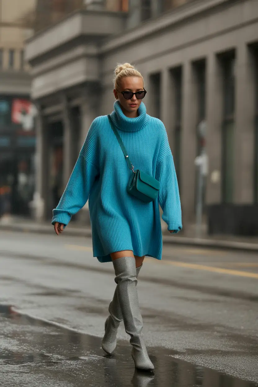 new fall style Cool Girl Knit: Oversized Meets Over-the-Knee