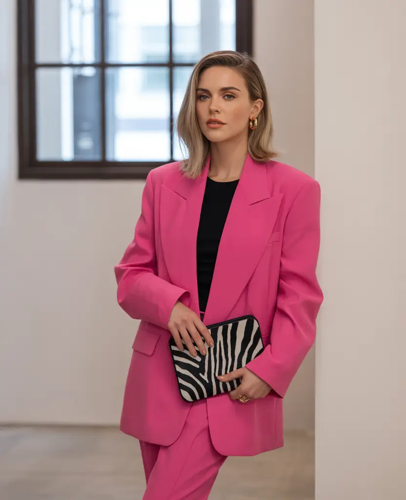 new fall style Bold Pink Power Suit