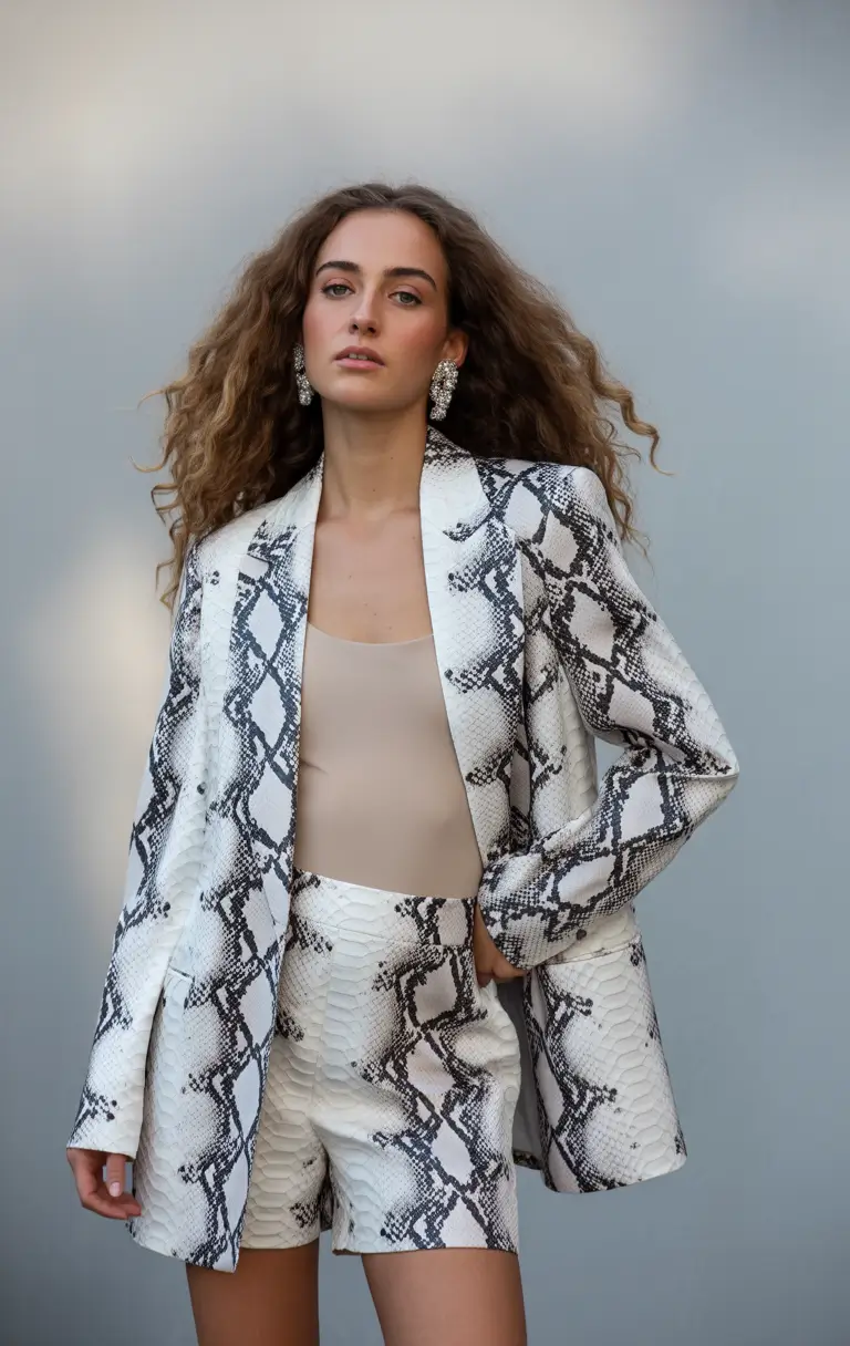 Street style autumn Monochrome Python, Reimagined