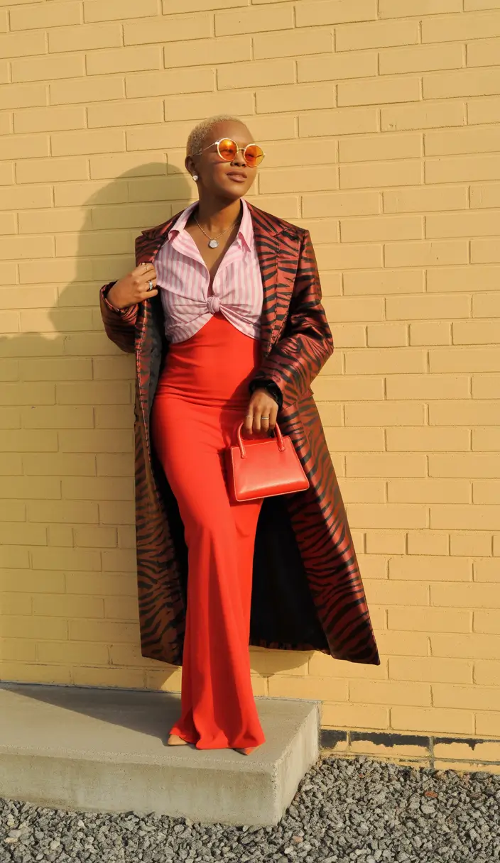 Street style 2025 Red Hot Stripes & Attitude