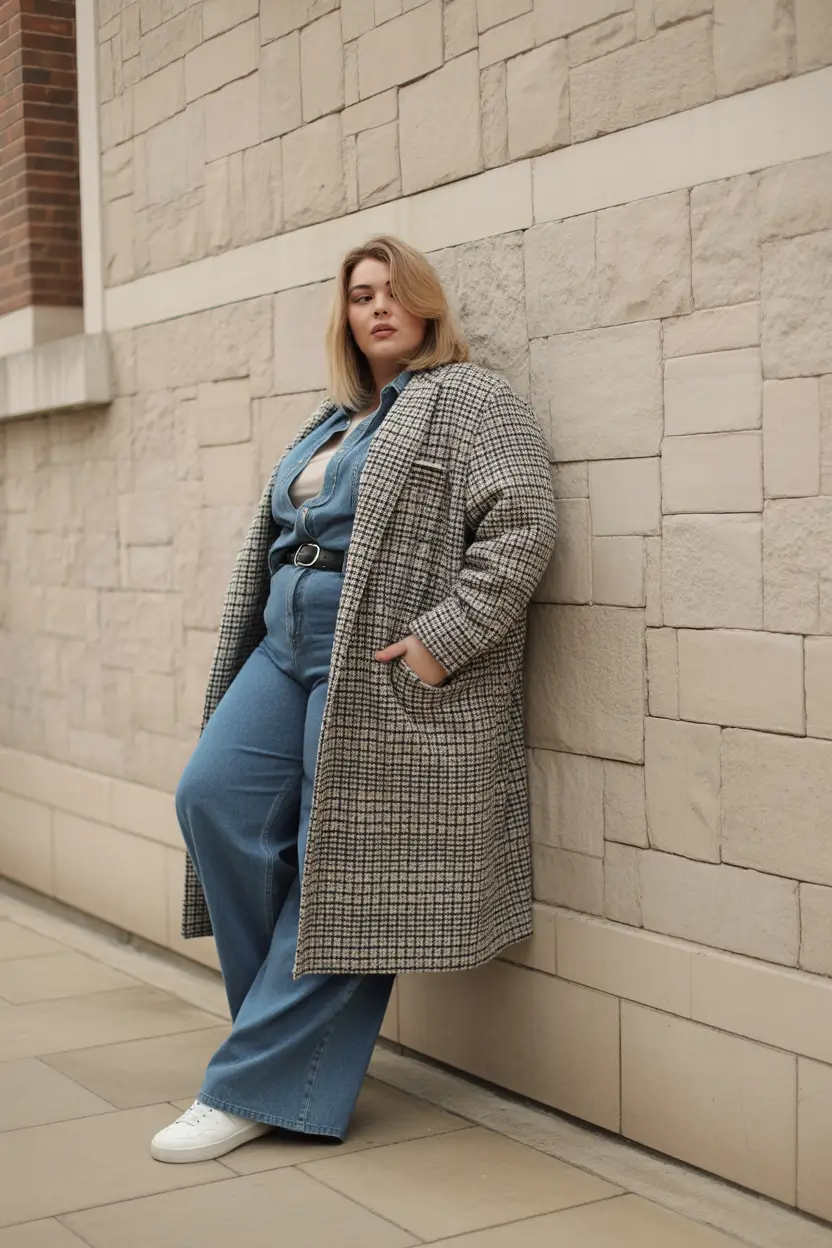 fall plus size capsule wardrobe Chic Denim Layers
