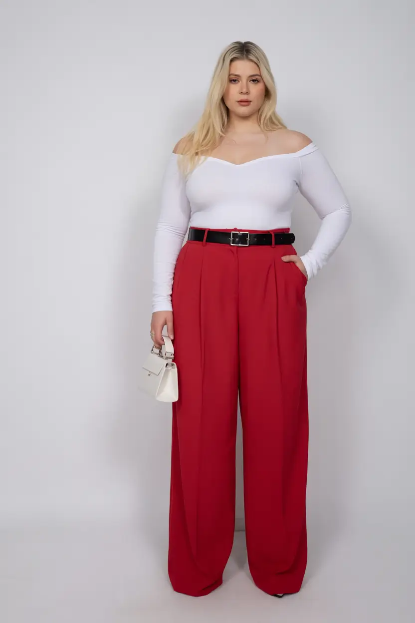 fall plus size capsule wardrobe Power Red and Retro Flair