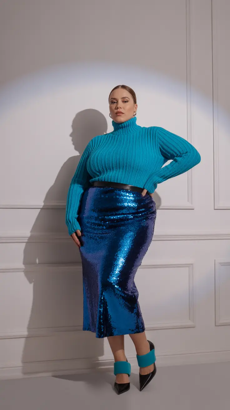fall plus size capsule wardrobe Electric Glam for Fall Nights