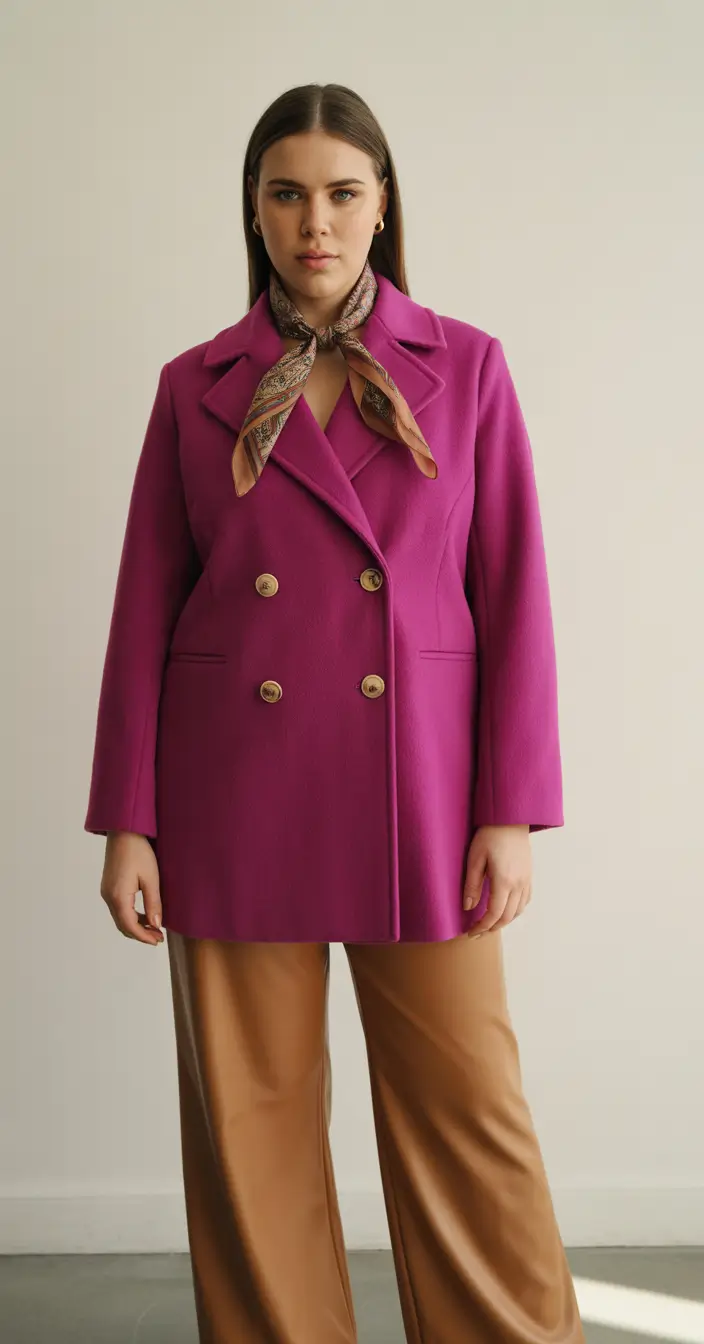 fall plus size capsule wardrobe Bold Color Meets Classic Form