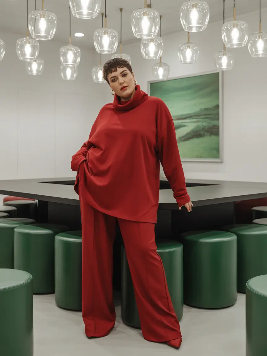 plus size fall fashion All Red, All Power: The Monochrome Confidence Trick