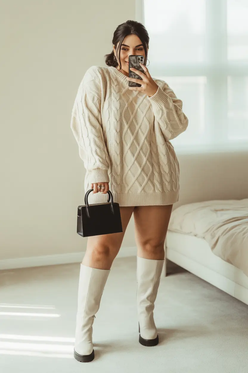 plus size fall fashion Sweater Dress, But Make It Flirty