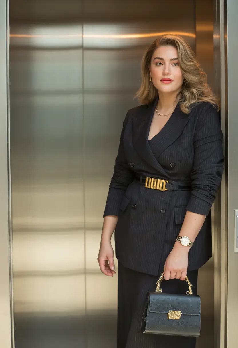 plus size fall fashion Power Move in a Midnight Suit