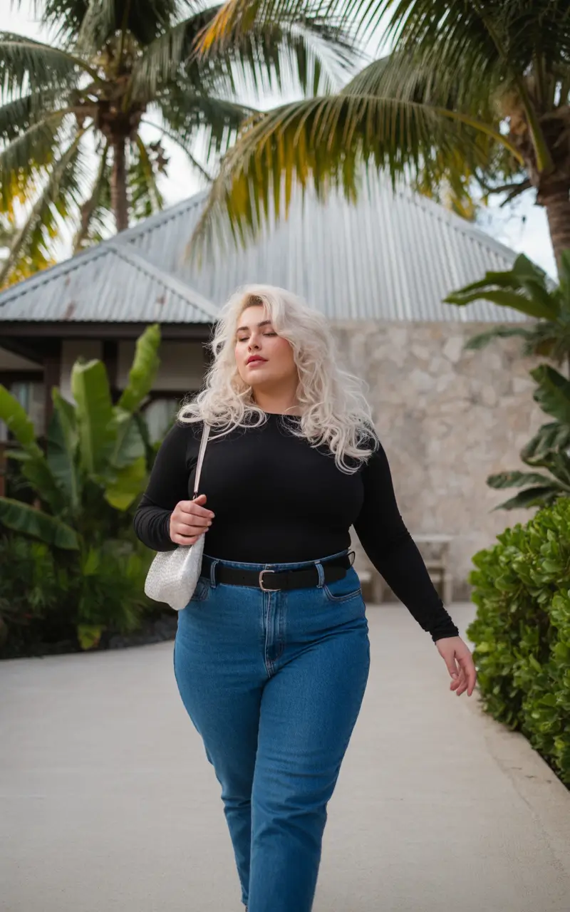 plus size fall fashion Denim Days and Chill Confidence