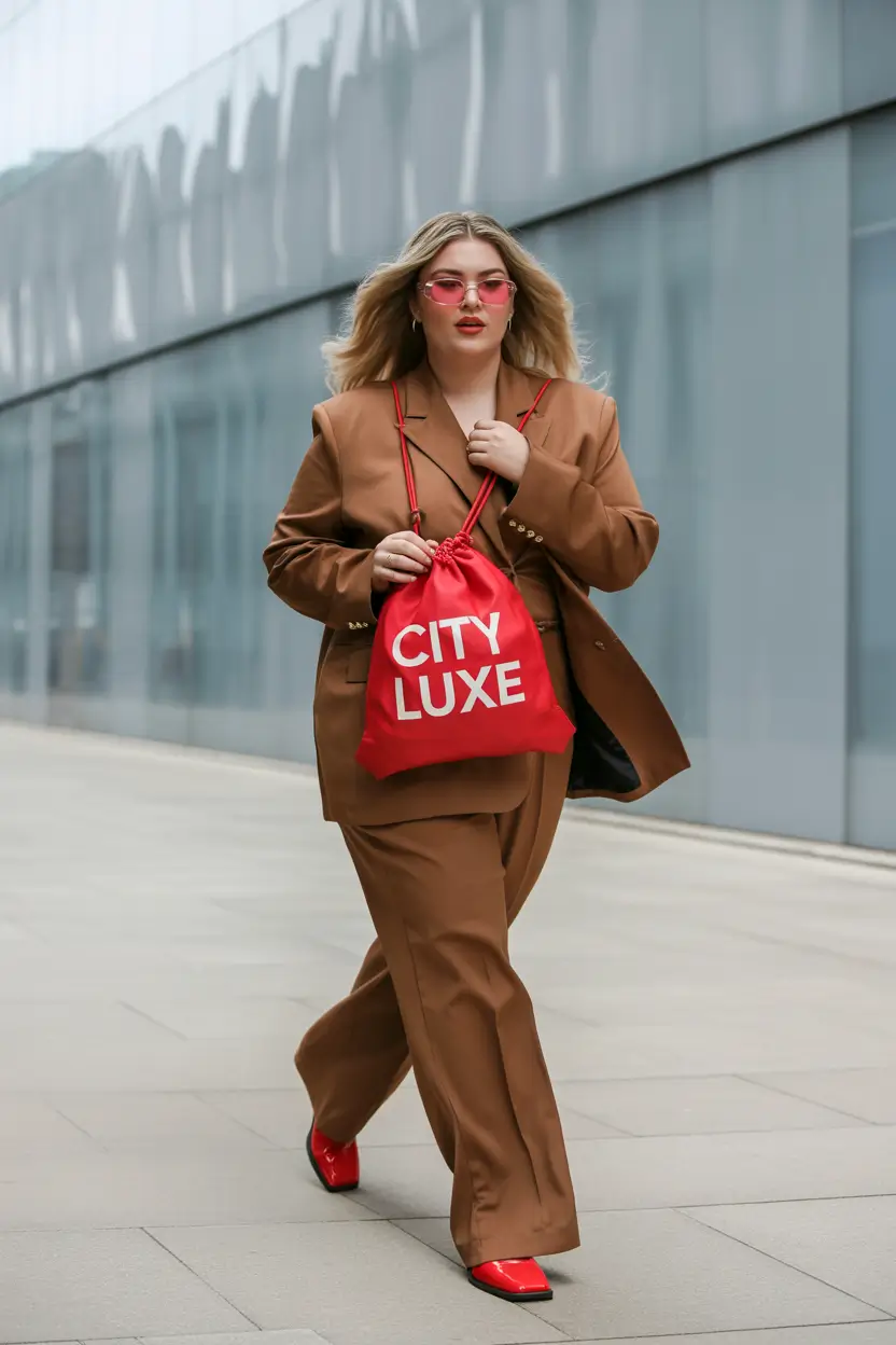 plus size fall fashion Bold Browns with a Streetwear Twist