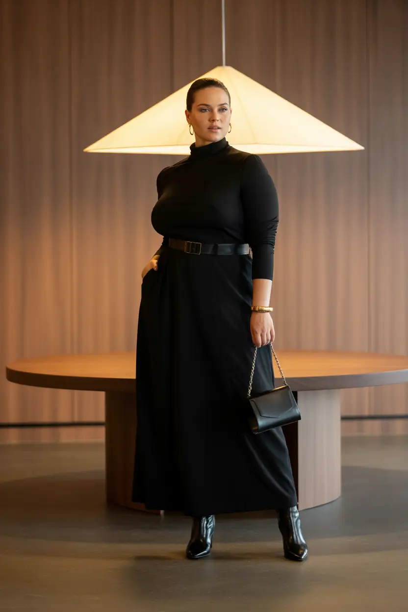 plus size fall fashion The Blackout Look That Always Wins