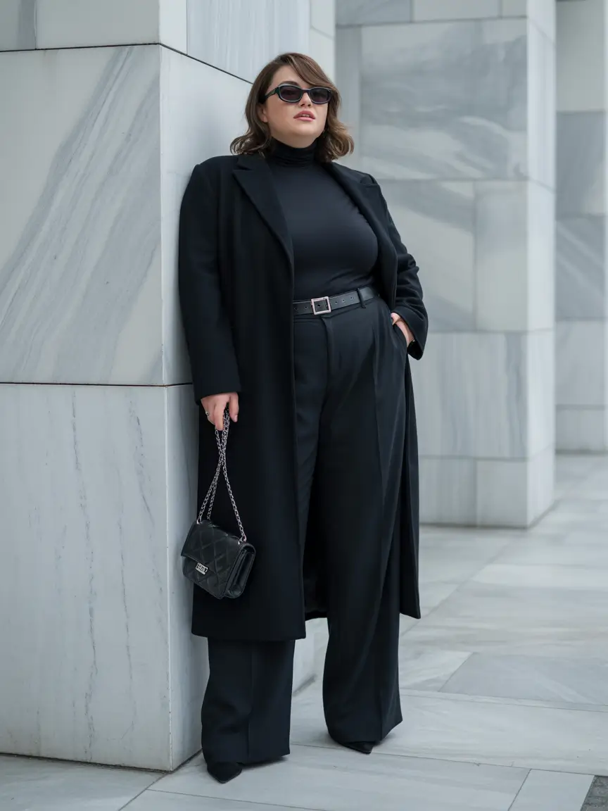 plus size fall fashion Classic Noir with CEO Energy