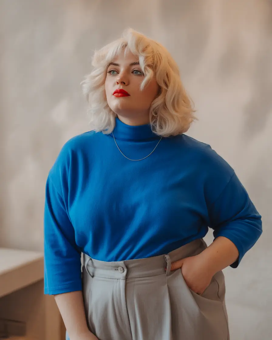 plus size fall fashion Bold Color, Clean Lines